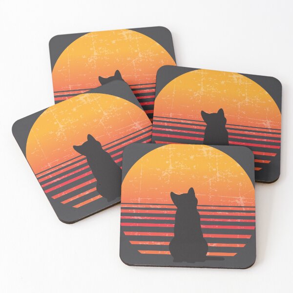 Item preview, Black Kitten Looking At Sunset, Cute Cat Watching Vintage Retro Sun Set    designed and sold by DigitalMandy.
