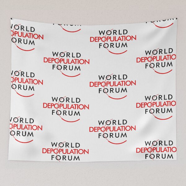 Item preview, World Depopulation Forum (WEF World Economic Forum) designed and sold by TheFoolsGallery.