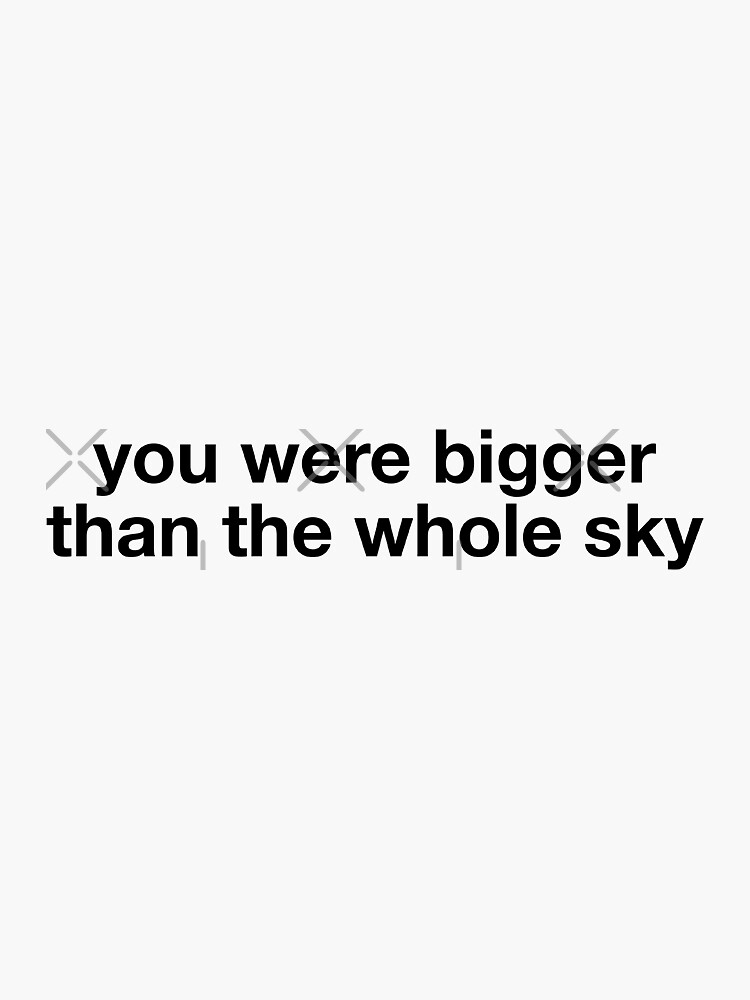  bigger than the whole sky sticker for sale by eilosu redbubble