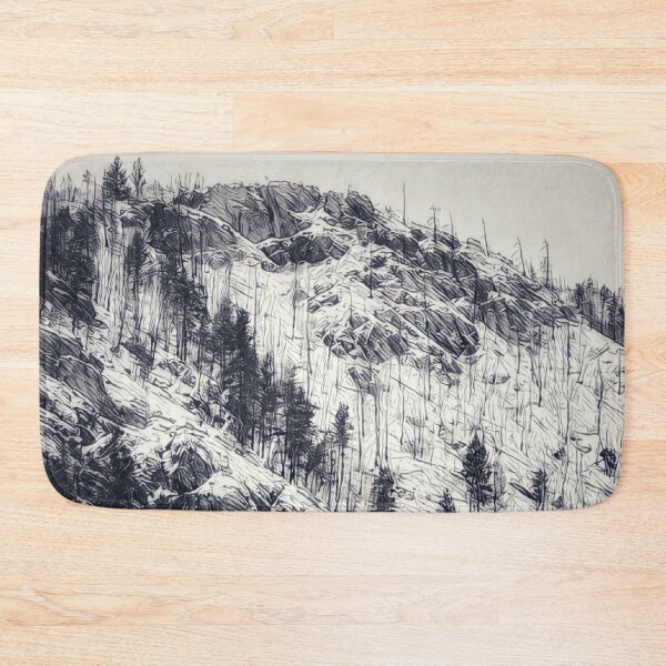 Item preview, B&W Snow Covered Hill - Winter Scene designed and sold by MistyMorningsOR.