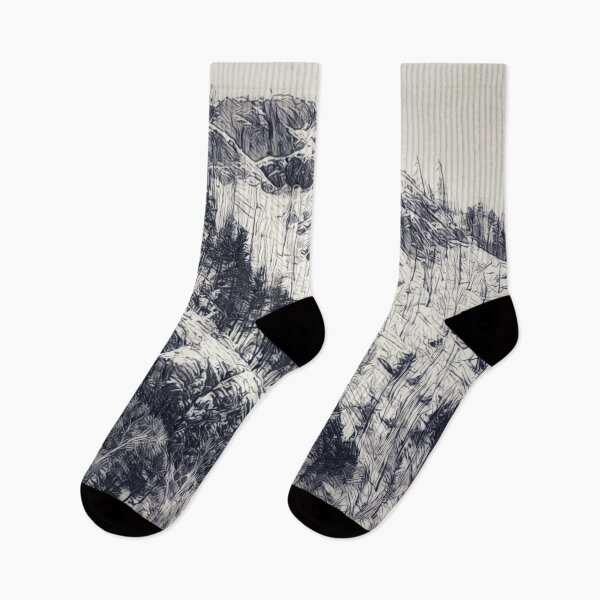 Item preview, B&W Snow Covered Hill - Winter Scene designed and sold by MistyMorningsOR.