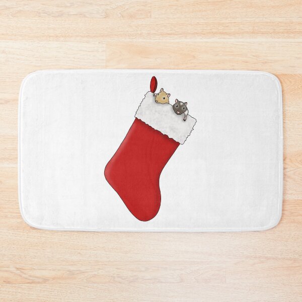 Item preview, Two cute gerbils in red Christmas stocking  designed and sold by Becky-Marie.