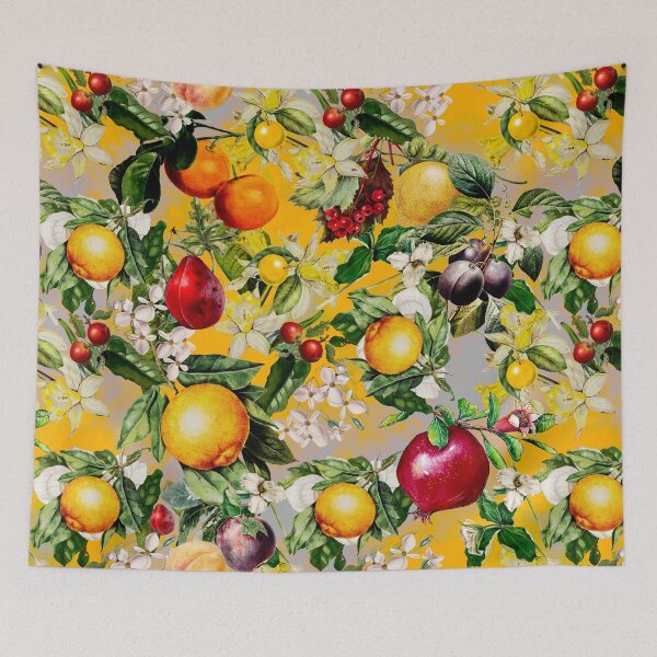 Item preview, Trendy Blooming citrus fruits paradise, orange botanical illustration, yellow floral illustration    designed and sold by ZeinabTaha.