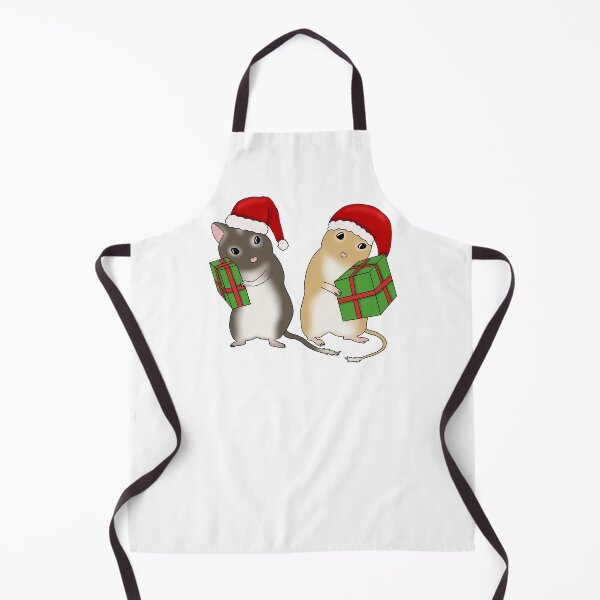 Aperçu de l'œuvre Deux gerbilles mignonnes avec des chapeaux et des cadeaux de Noël créée et vendue par Becky-Marie.
