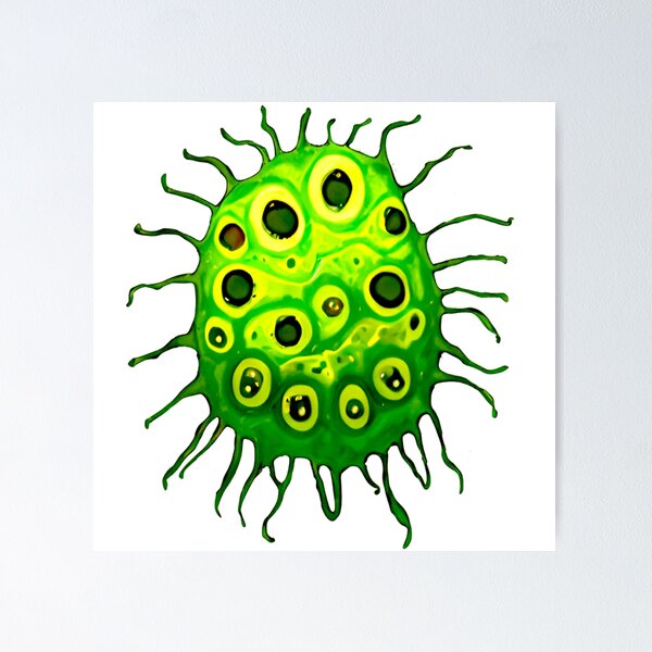 Item preview, Digital image of the green microbe designed and sold by Gala-life1.