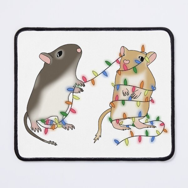 Item preview, Two cute gerbils with colourful christmas lights designed and sold by Becky-Marie.