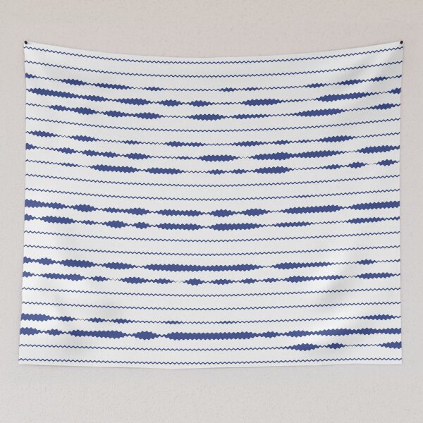 Item preview, Blue zig zag stripes on white background designed and sold by designer437.