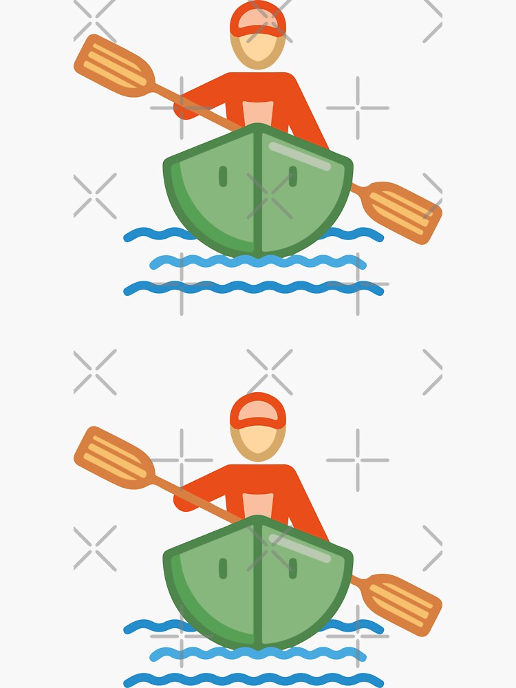 "Canoe Emoji Man in Boat" Sticker for Sale by bolkibox Redbubble