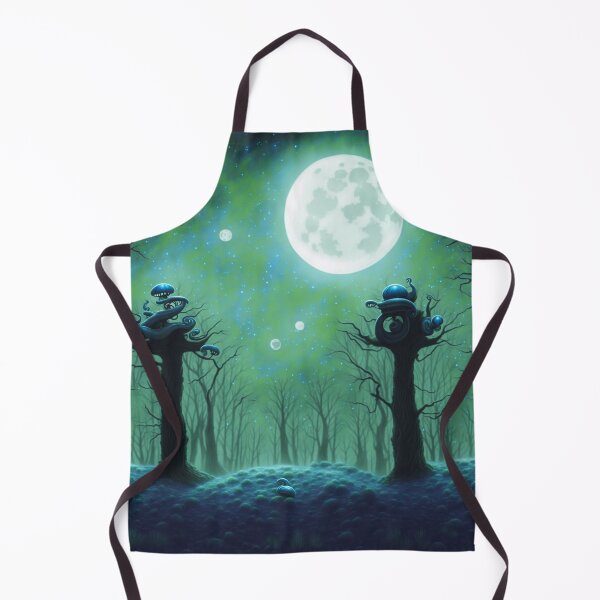 Item preview, Moonlit and foggy alien planet landscape with little alien snails designed and sold by BrachiaST.