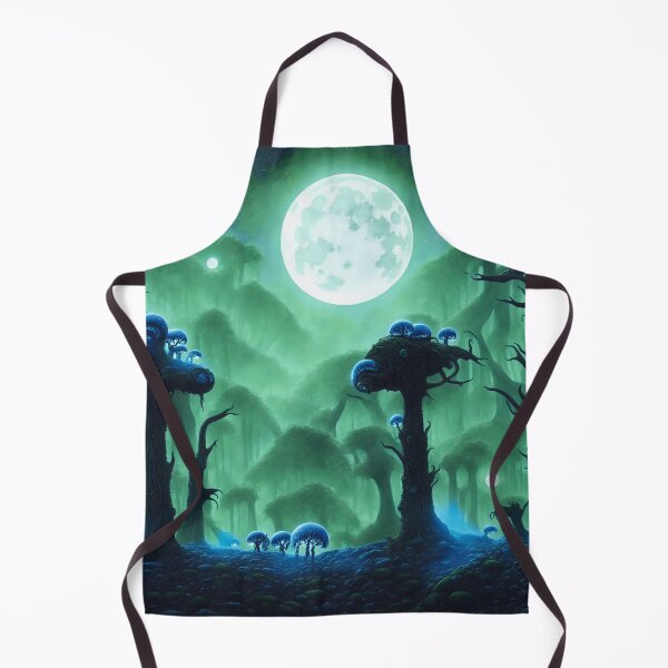 Item preview, Moonlit and foggy alien landscape with little slug-trees designed and sold by BrachiaST.