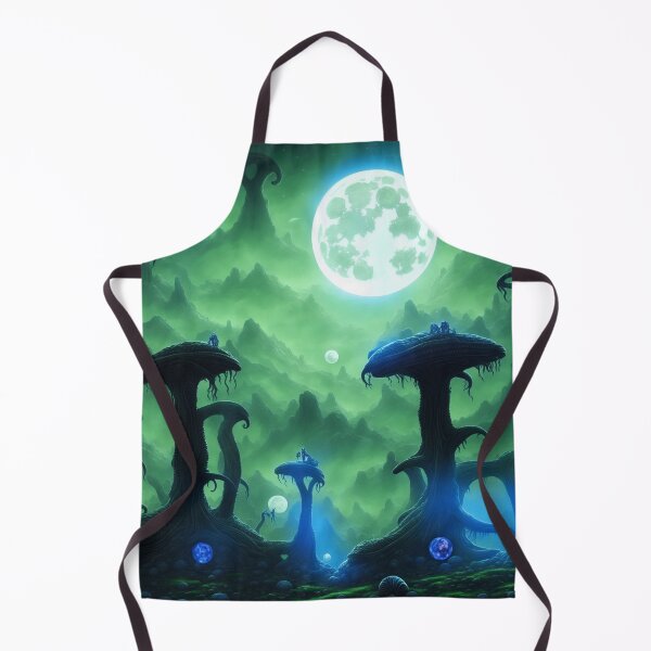 Item preview, Moonlit and foggy alien planet landscape with glowing planetoids designed and sold by BrachiaST.
