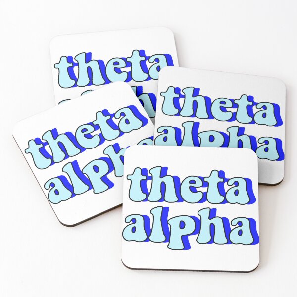 Aperçu de l'œuvre Lettres bleues groovy Theta Alpha créée et vendue par hannahbsavv.