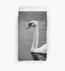 Swan at the lake Duvet Cover