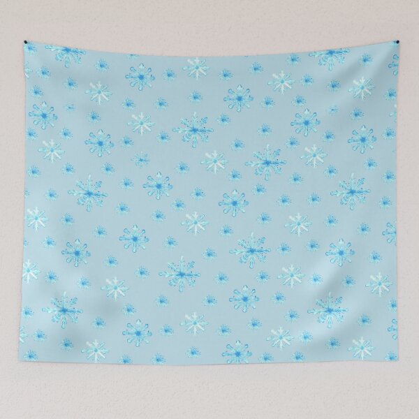 Item preview, Hand painted Snowflakes seamless patern soft blue background patern Christmas patern Cute patern designed and sold by Sunflower-7.