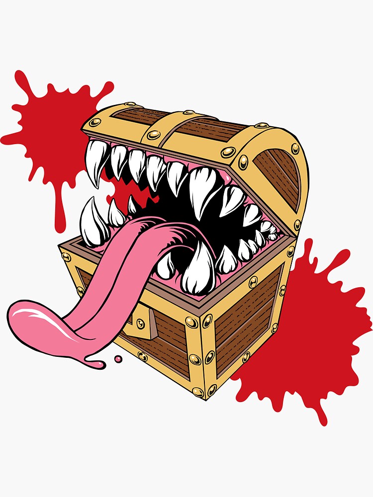 Mimic Chest with Phone - Treasure Chest - Sticker