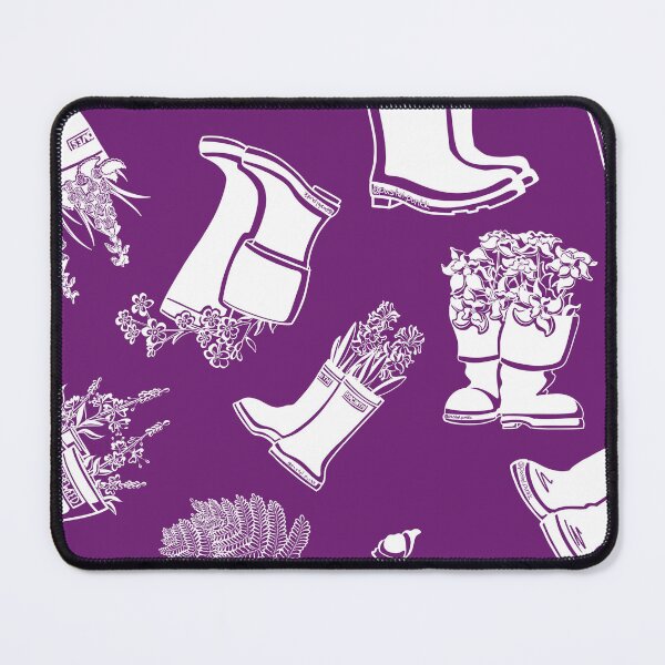 Item preview, Foxglove Black Lineart Rain Boot designed and sold by Krystal  Thomas.
