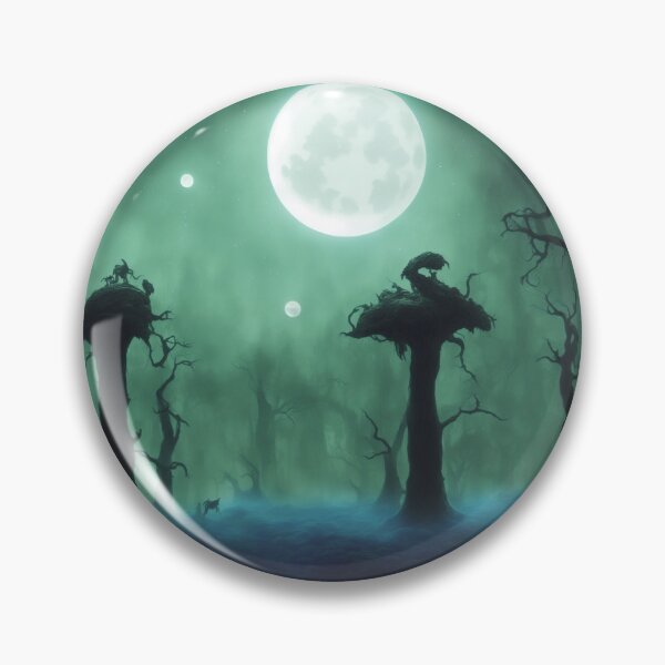 Item preview, Creepy moonlit and foggy alien planet landscape I designed and sold by BrachiaST.