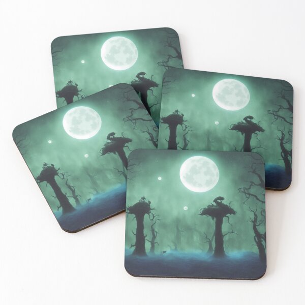 Item preview, Creepy moonlit and foggy alien planet landscape I designed and sold by BrachiaST.