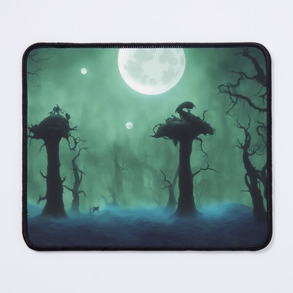 Item preview, Creepy moonlit and foggy alien planet landscape I designed and sold by BrachiaST.