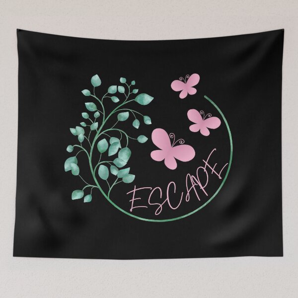 Item preview, Escape.. Pretty pink butterflies escaping from a circle of green foliage designed and sold by ditzy-designs.