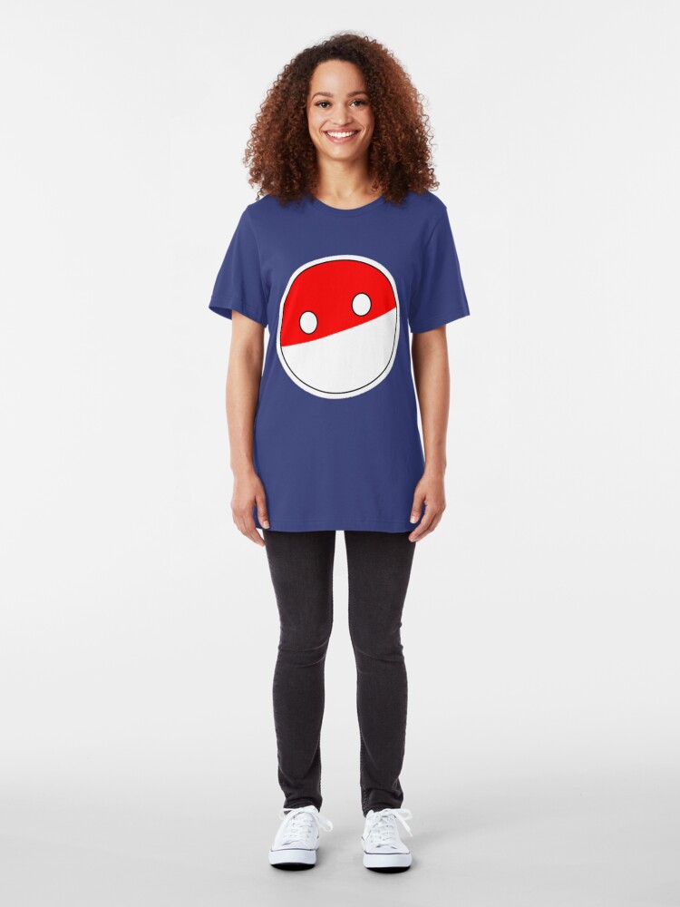 Alternate view of Polandball | Countryball Slim Fit T-Shirt
