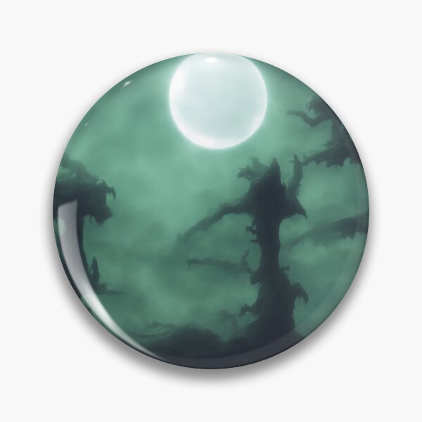 Item preview, Creepy moonlit and foggy alien planet landscape II designed and sold by BrachiaST.