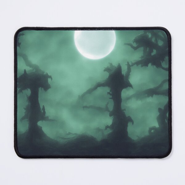 Item preview, Creepy moonlit and foggy alien planet landscape II designed and sold by BrachiaST.