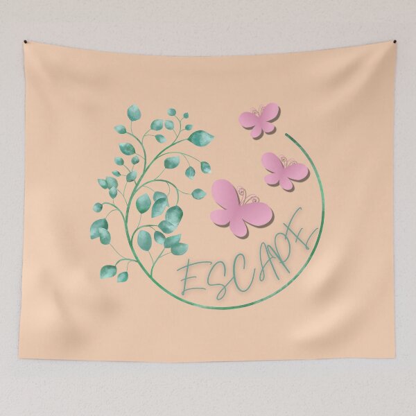 Item preview, Escape.. Pretty pink butterflies escaping from a circle of green foliage designed and sold by ditzy-designs.