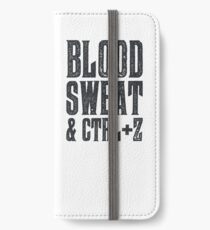 Blut, Schweiß und Strg + Z iPhone Flip-Case/Hülle/Skin