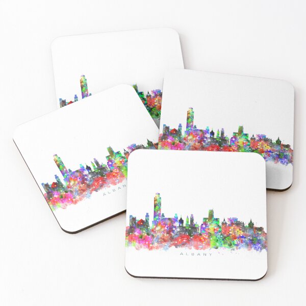 Aperçu de l'œuvre Albany, New York Skyline Watercolor Painting créée et vendue par InkistPrints.
