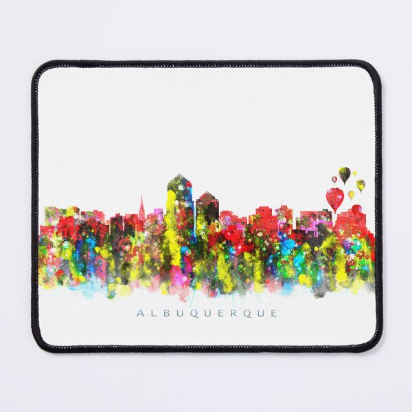 Item preview, Albuquerque, New Mexico Skyline Watercolor Painting designed and sold by InkistPrints.