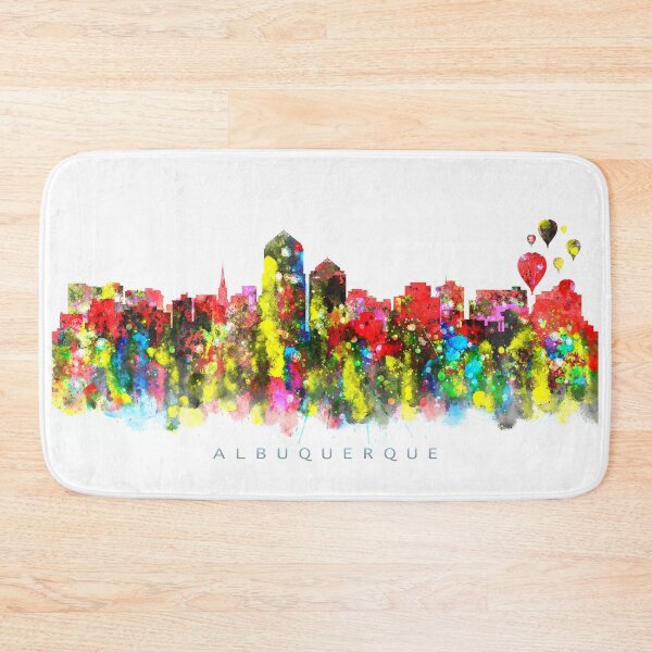 Item preview, Albuquerque, New Mexico Skyline Watercolor Painting designed and sold by InkistPrints.