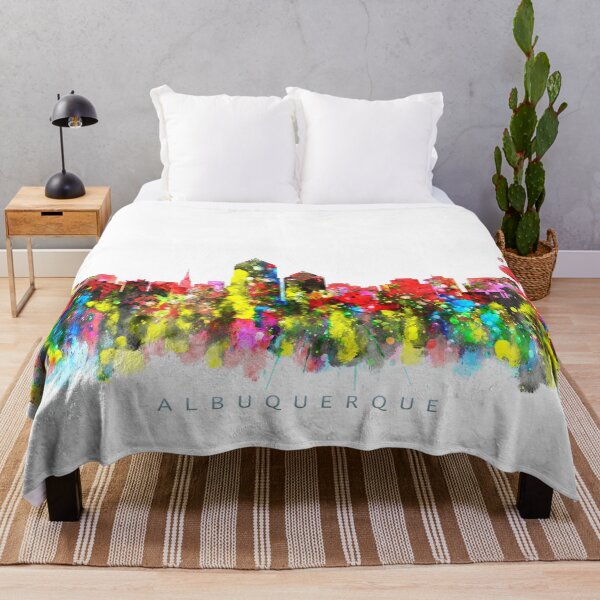 Item preview, Albuquerque, New Mexico Skyline Watercolor Painting designed and sold by InkistPrints.