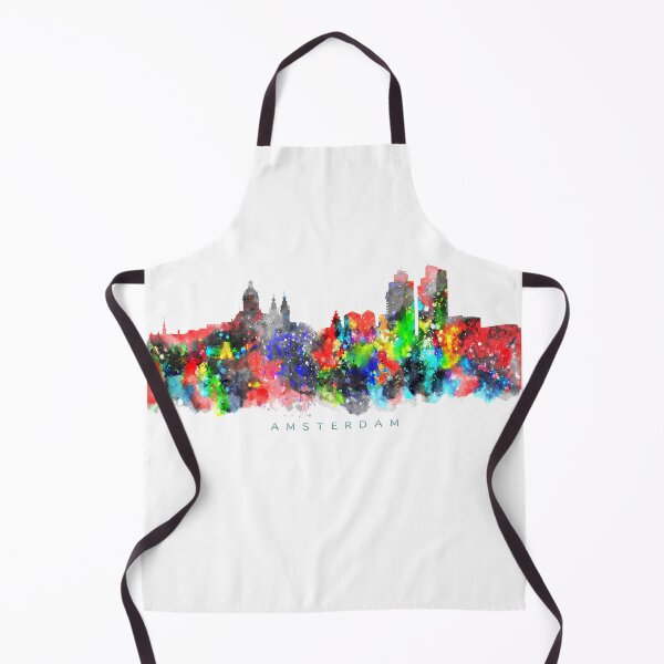 Artikelvorschau, Amsterdam, Netherlands Skyline Map Watercolor Painting entworfen und verkauft von InkistPrints.