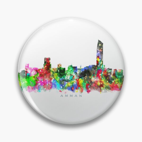 Item preview, Amman, Jordan Skyline Watercolor Painting designed and sold by InkistPrints.