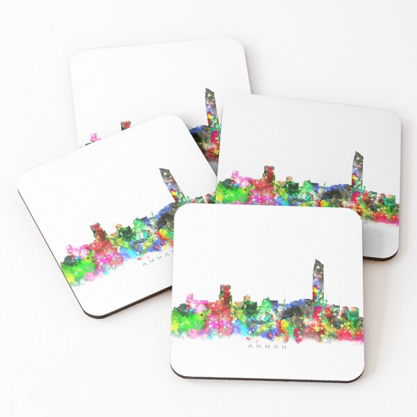 Item preview, Amman, Jordan Skyline Watercolor Painting designed and sold by InkistPrints.