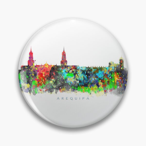 Item preview, Arequipa, Peru Skyline Watercolor Painting designed and sold by InkistPrints.
