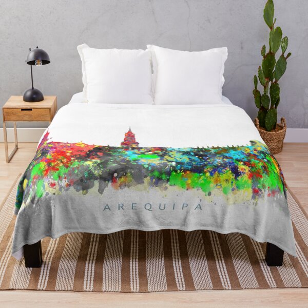 Item preview, Arequipa, Peru Skyline Watercolor Painting designed and sold by InkistPrints.
