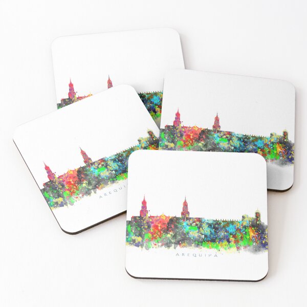 Item preview, Arequipa, Peru Skyline Watercolor Painting designed and sold by InkistPrints.