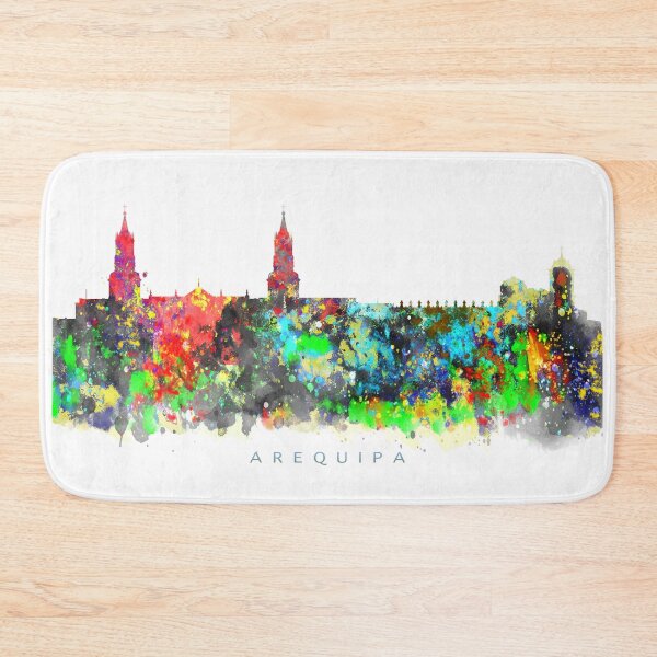 Item preview, Arequipa, Peru Skyline Watercolor Painting designed and sold by InkistPrints.