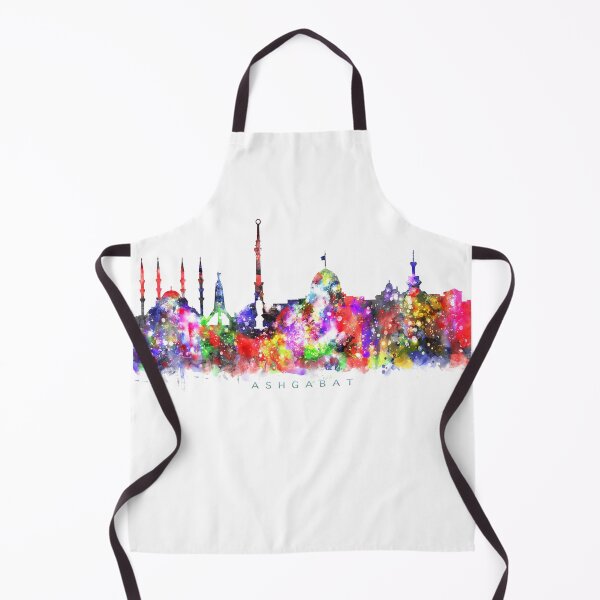 Item preview, Ashgabat, Turkmenistan Skyline Watercolor Painting designed and sold by InkistPrints.