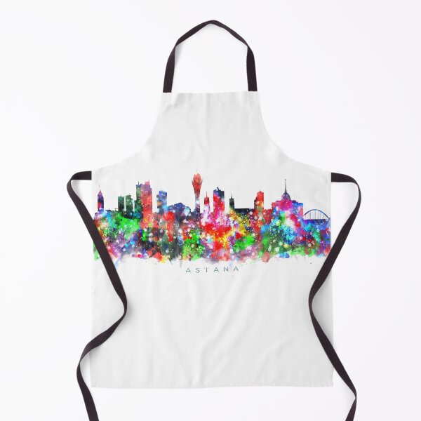 Item preview, Astana, Kazakhstan Skyline Watercolor Painting designed and sold by InkistPrints.
