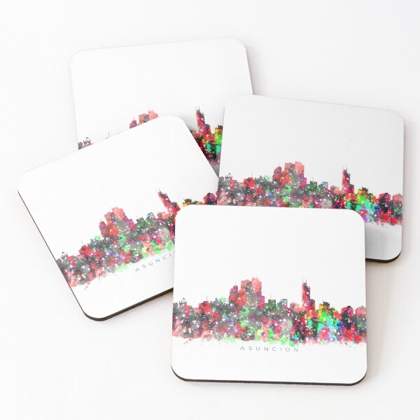 Item preview, Asuncion, Paraguay Skyline Watercolor Painting designed and sold by InkistPrints.