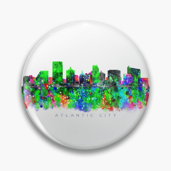 Item preview, Atlantic City, New Jersey Skyline Watercolor Painting designed and sold by InkistPrints.