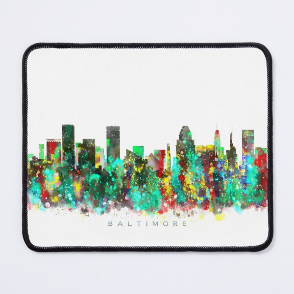 Item preview, Baltimore, Maryland Skyline Watercolor Painting designed and sold by InkistPrints.