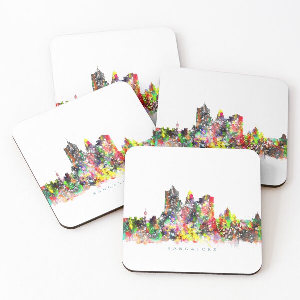 Item preview, Bangalore, India Skyline Watercolor Painting designed and sold by InkistPrints.