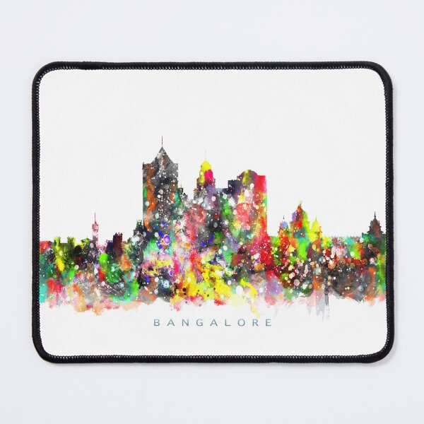 Item preview, Bangalore, India Skyline Watercolor Painting designed and sold by InkistPrints.
