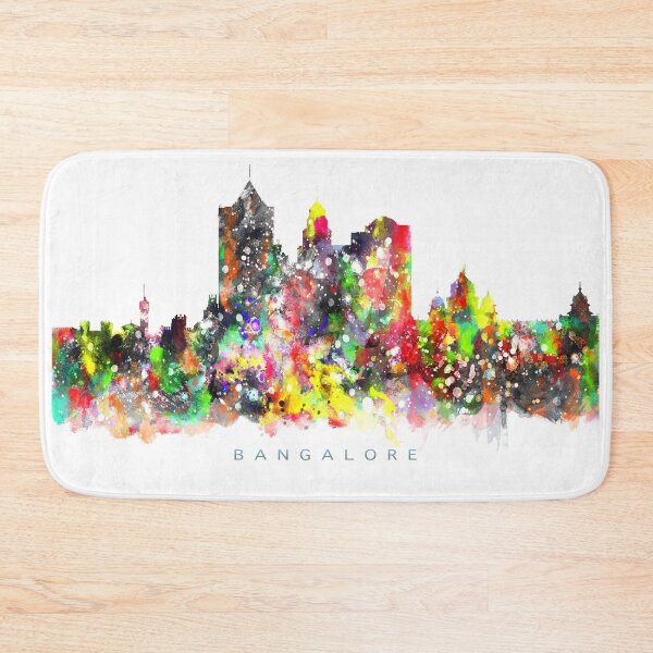 Item preview, Bangalore, India Skyline Watercolor Painting designed and sold by InkistPrints.