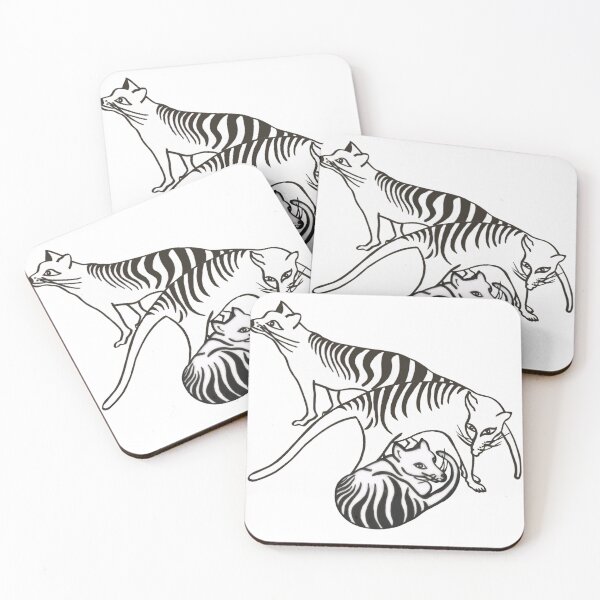 Artikelvorschau, Weißes Tassie-Tiger-Trio in Ruhe entworfen und verkauft von topologydesign.