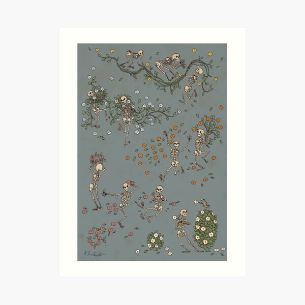 Skeletons with garlands Art Print